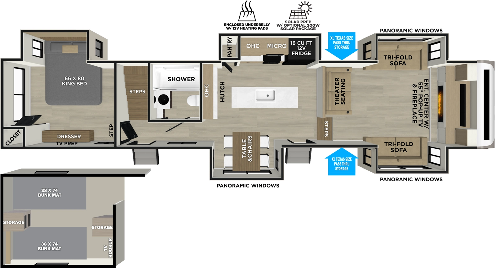 Heritage Glen Fifth Wheels 378FL Floorplan